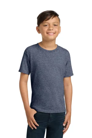 Jerzees Youth Dri-Power Moisture Wicking Short Sleeve Crewneck T-Shirt - Vintage Heather Navy Blue