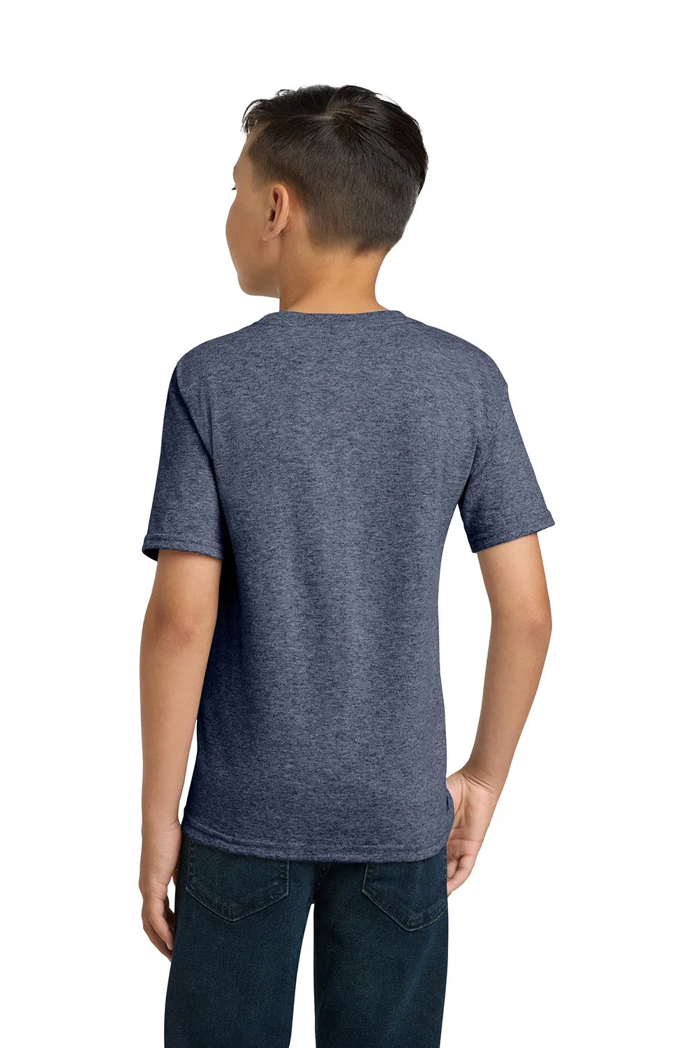 Jerzees Youth Dri-Power Moisture Wicking Short Sleeve Crewneck T-Shirt - Vintage Heather Navy Blue