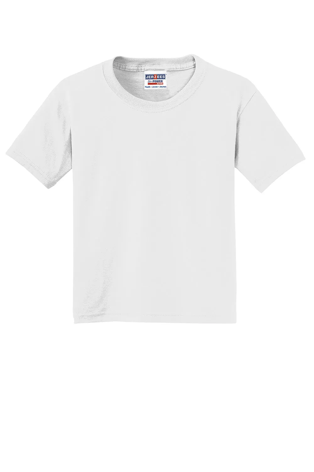 Jerzees Youth Dri-Power Moisture Wicking Short Sleeve Crewneck T-Shirt - White
