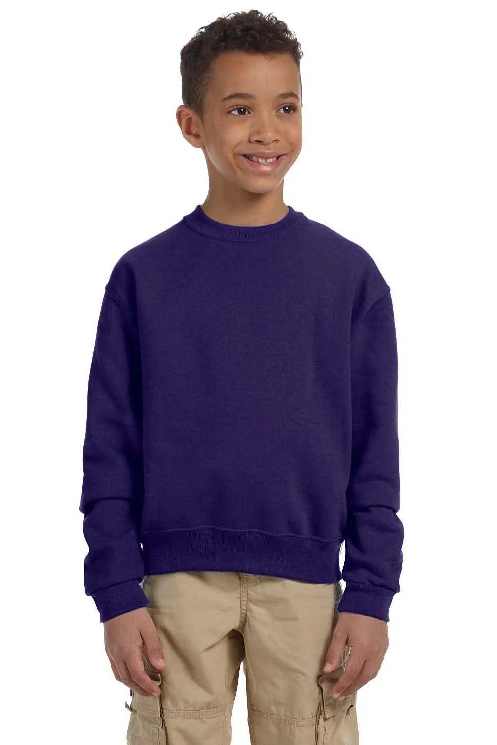 Jerzees Youth NuBlend Fleece Crewneck Sweatshirt - Deep Purple