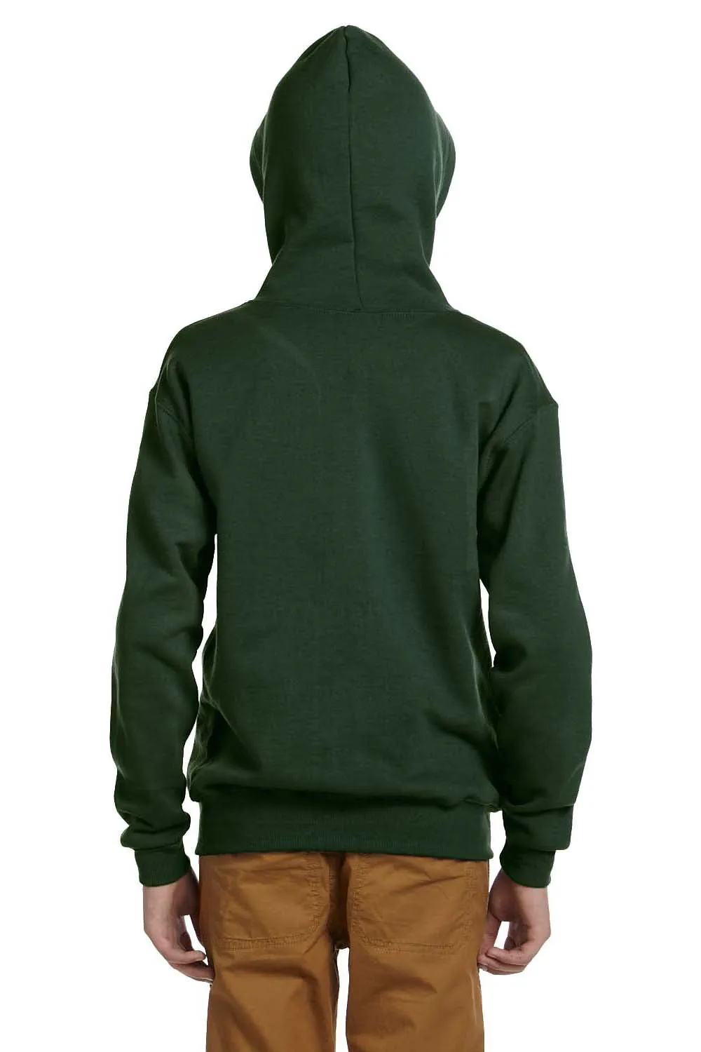 Jerzees Youth NuBlend Pill Resistant Fleece Full Zip Hooded Sweatshirt Hoodie w/ Pockets - Forest Green