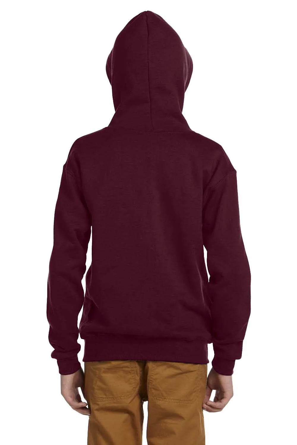 Jerzees Youth NuBlend Pill Resistant Fleece Full Zip Hooded Sweatshirt Hoodie w/ Pockets - Maroon