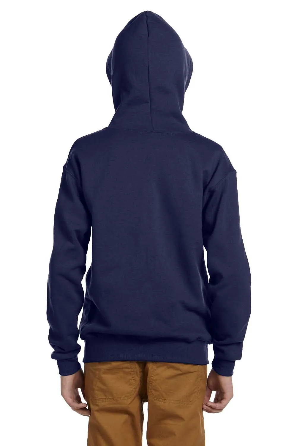 Jerzees Youth NuBlend Pill Resistant Fleece Full Zip Hooded Sweatshirt Hoodie w/ Pockets - Navy Blue
