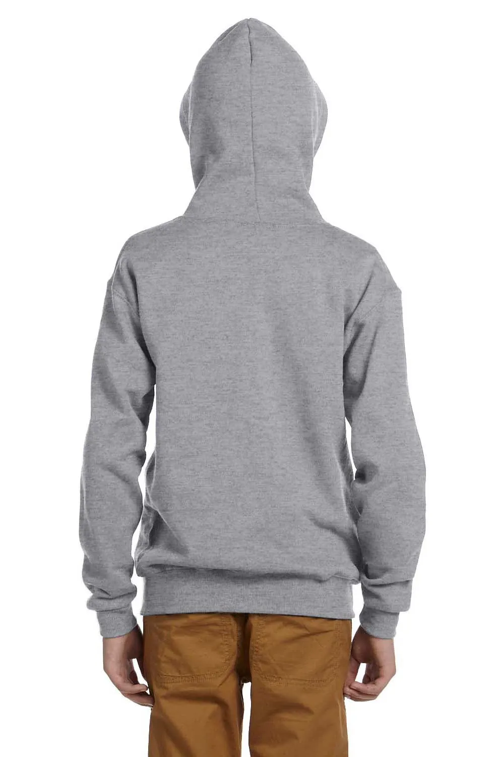 Jerzees Youth NuBlend Pill Resistant Fleece Full Zip Hooded Sweatshirt Hoodie w/ Pockets - Oxford Grey