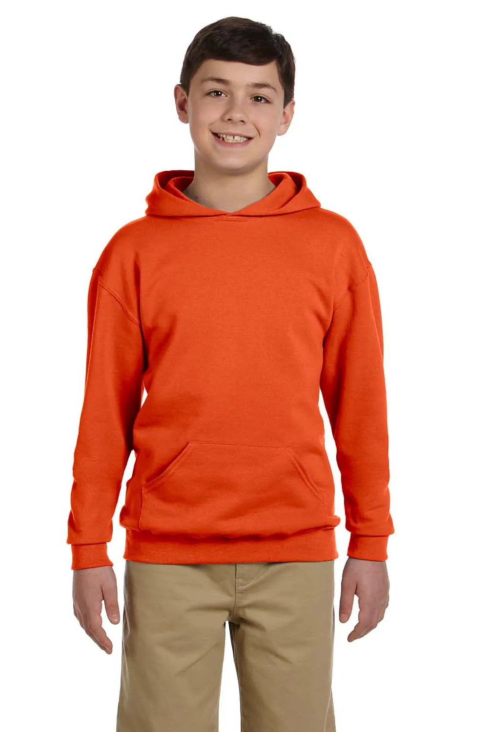 Jerzees Youth NuBlend Pill Resistant Fleece Hooded Sweatshirt Hoodie w/ Pouch Pocket - Burnt Orange