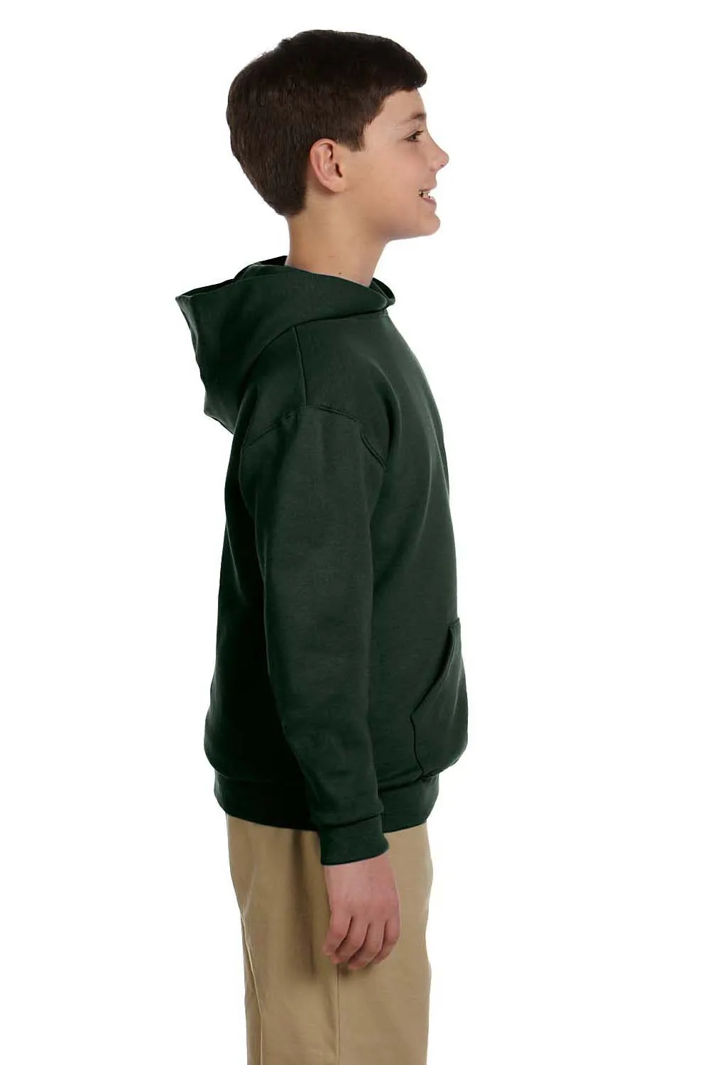 Jerzees Youth NuBlend Pill Resistant Fleece Hooded Sweatshirt Hoodie w/ Pouch Pocket - Forest Green