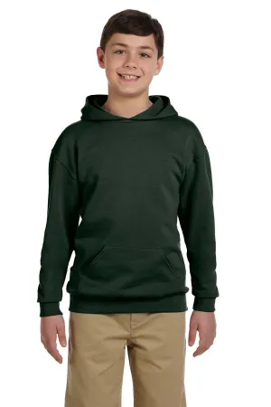 Jerzees Youth NuBlend Pill Resistant Fleece Hooded Sweatshirt Hoodie w/ Pouch Pocket - Forest Green