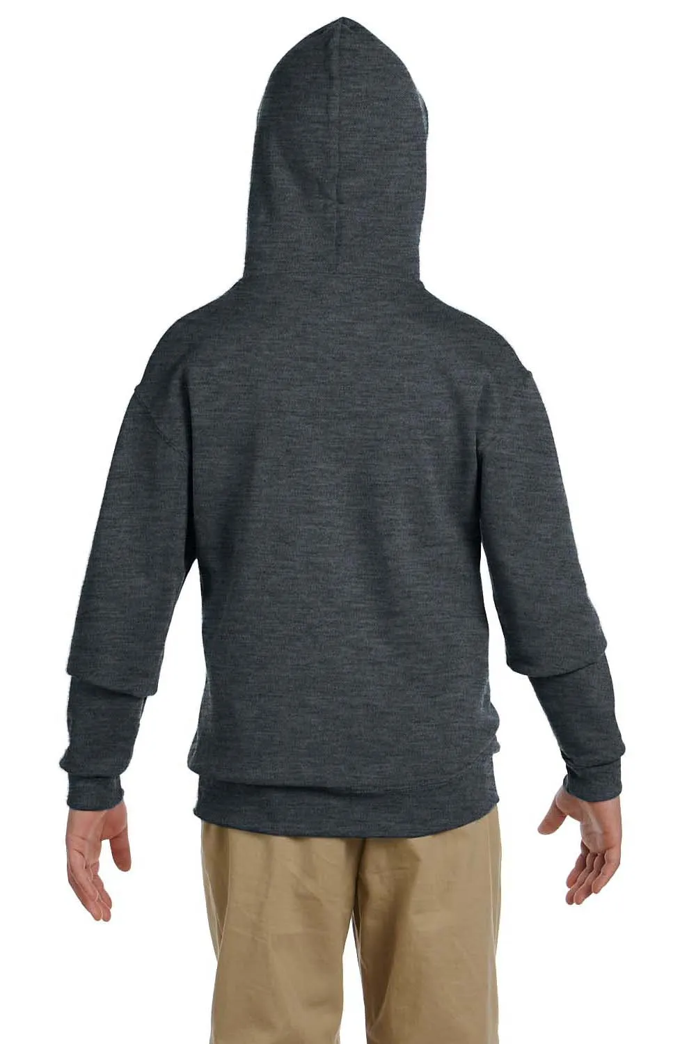 Jerzees Youth NuBlend Pill Resistant Fleece Hooded Sweatshirt Hoodie w/ Pouch Pocket - Heather Black