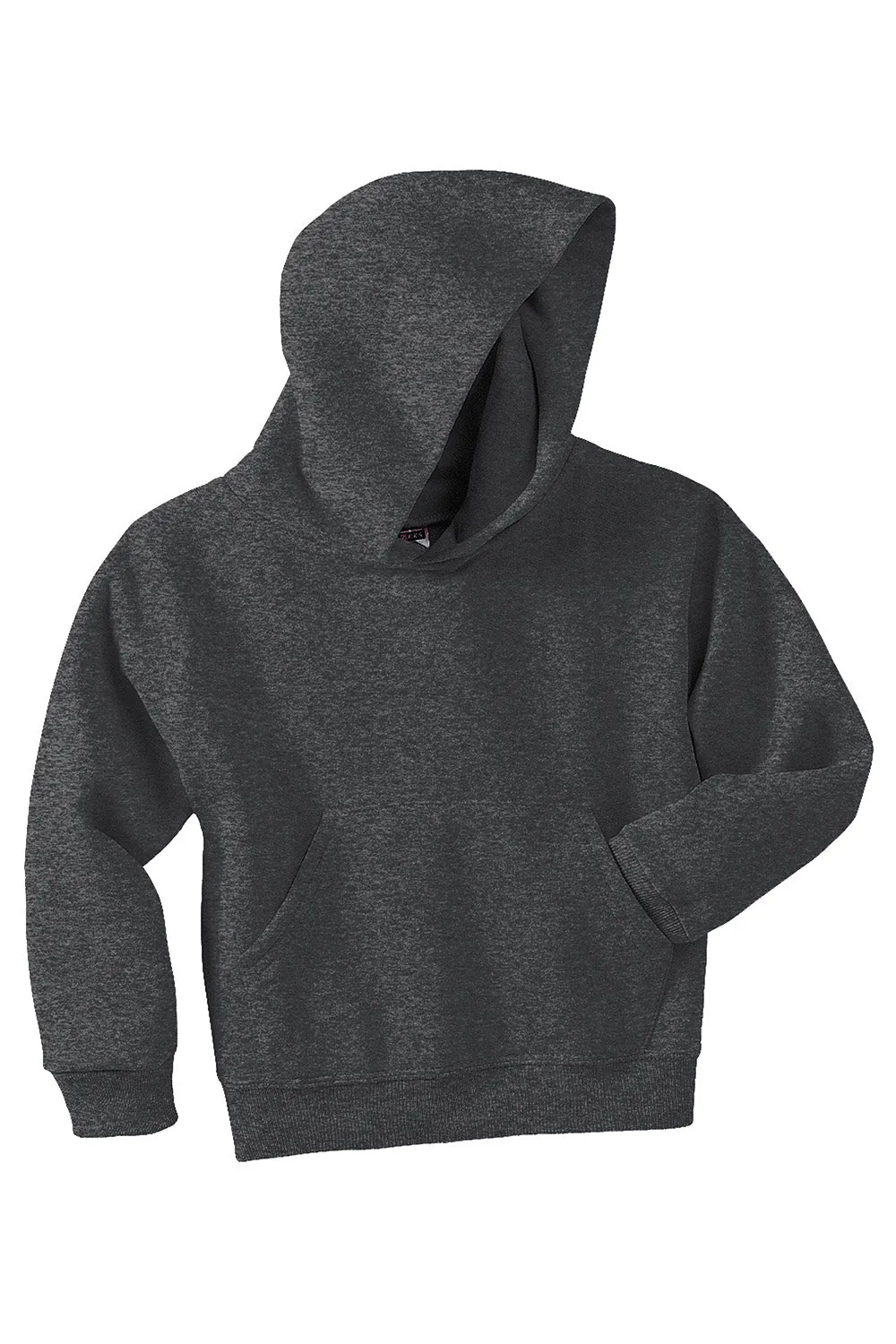 Jerzees Youth NuBlend Pill Resistant Fleece Hooded Sweatshirt Hoodie w/ Pouch Pocket - Heather Black