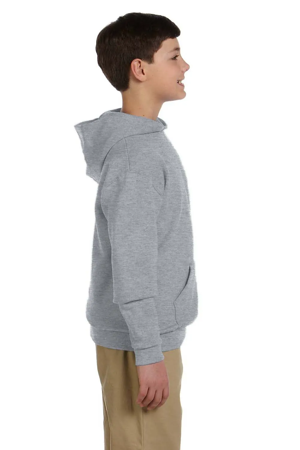 Jerzees Youth NuBlend Pill Resistant Fleece Hooded Sweatshirt Hoodie w/ Pouch Pocket - Heather Grey