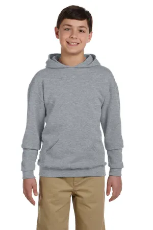 Jerzees Youth NuBlend Pill Resistant Fleece Hooded Sweatshirt Hoodie w/ Pouch Pocket - Heather Grey