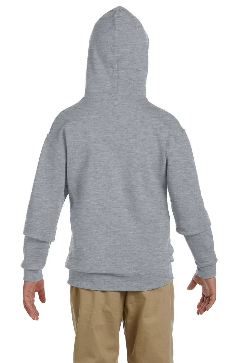 Jerzees Youth NuBlend Pill Resistant Fleece Hooded Sweatshirt Hoodie w/ Pouch Pocket - Heather Grey