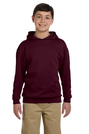 Jerzees Youth NuBlend Pill Resistant Fleece Hooded Sweatshirt Hoodie w/ Pouch Pocket - Maroon
