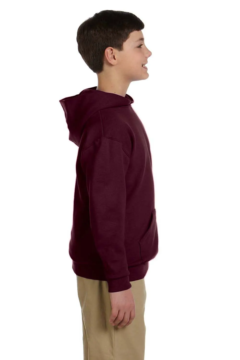 Jerzees Youth NuBlend Pill Resistant Fleece Hooded Sweatshirt Hoodie w/ Pouch Pocket - Maroon