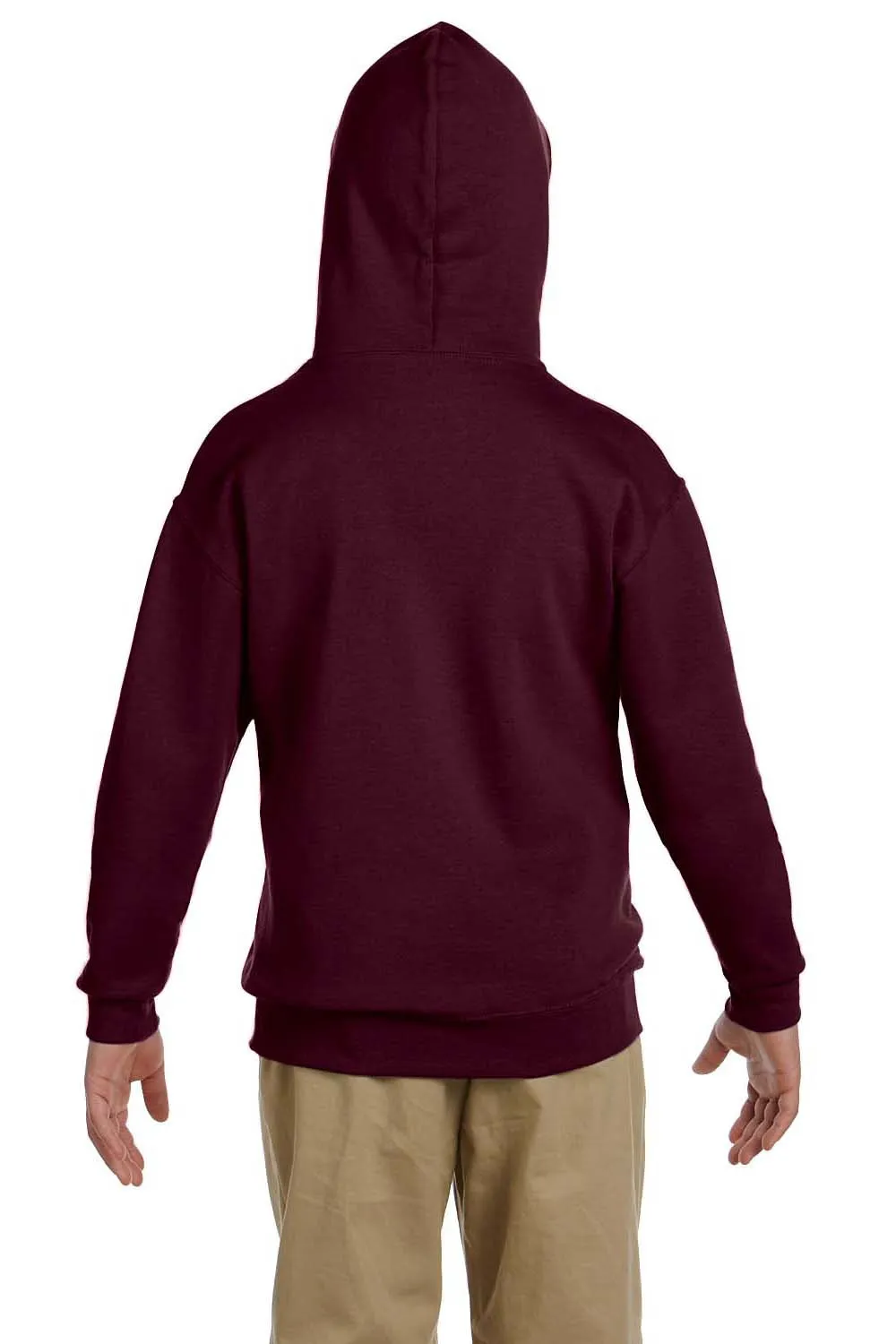 Jerzees Youth NuBlend Pill Resistant Fleece Hooded Sweatshirt Hoodie w/ Pouch Pocket - Maroon