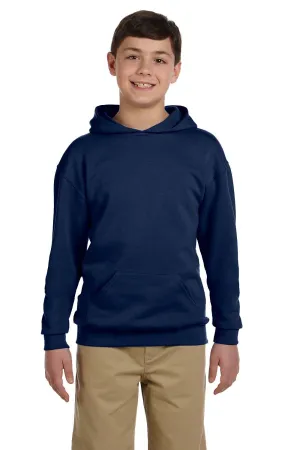 Jerzees Youth NuBlend Pill Resistant Fleece Hooded Sweatshirt Hoodie w/ Pouch Pocket - Navy Blue