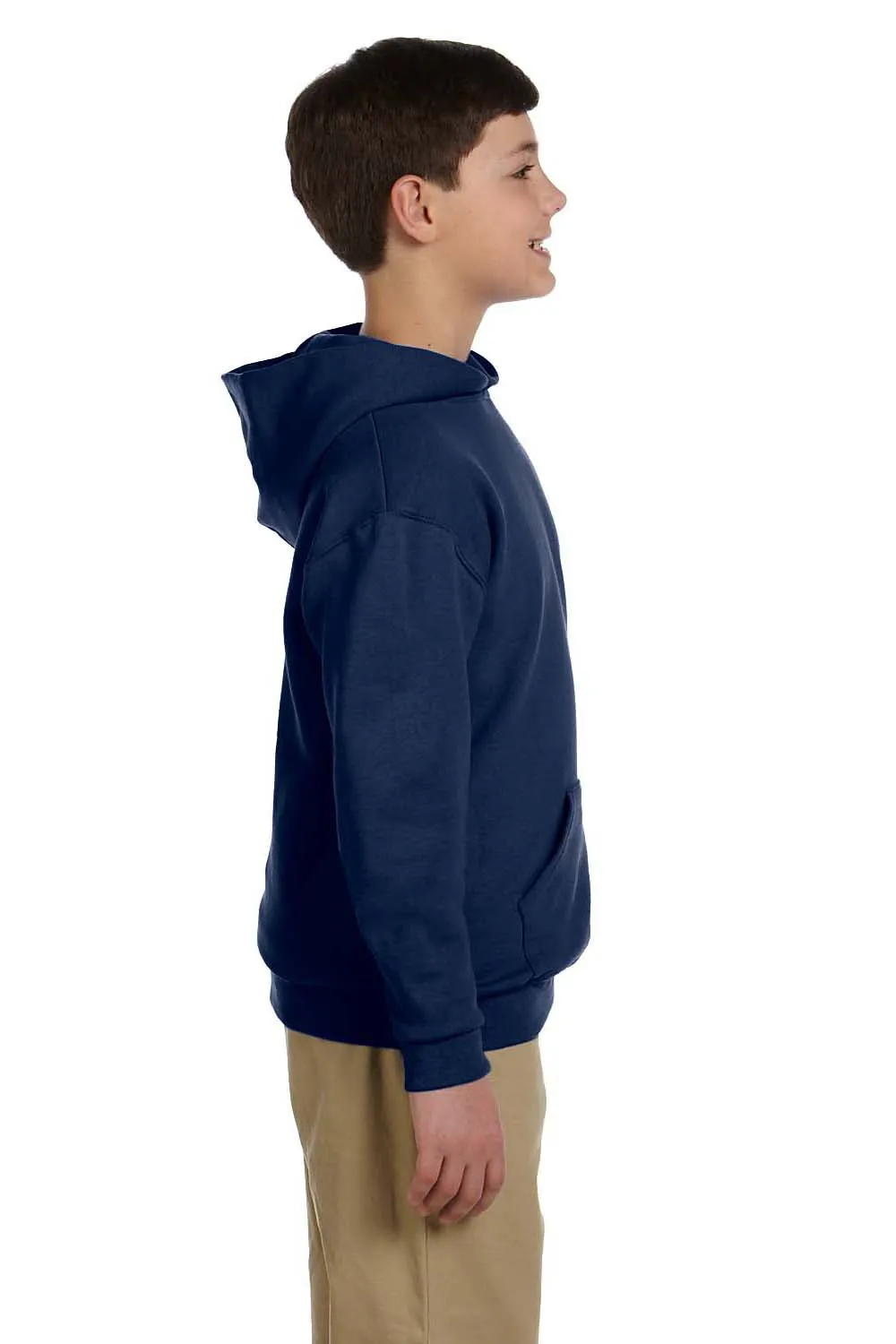 Jerzees Youth NuBlend Pill Resistant Fleece Hooded Sweatshirt Hoodie w/ Pouch Pocket - Navy Blue