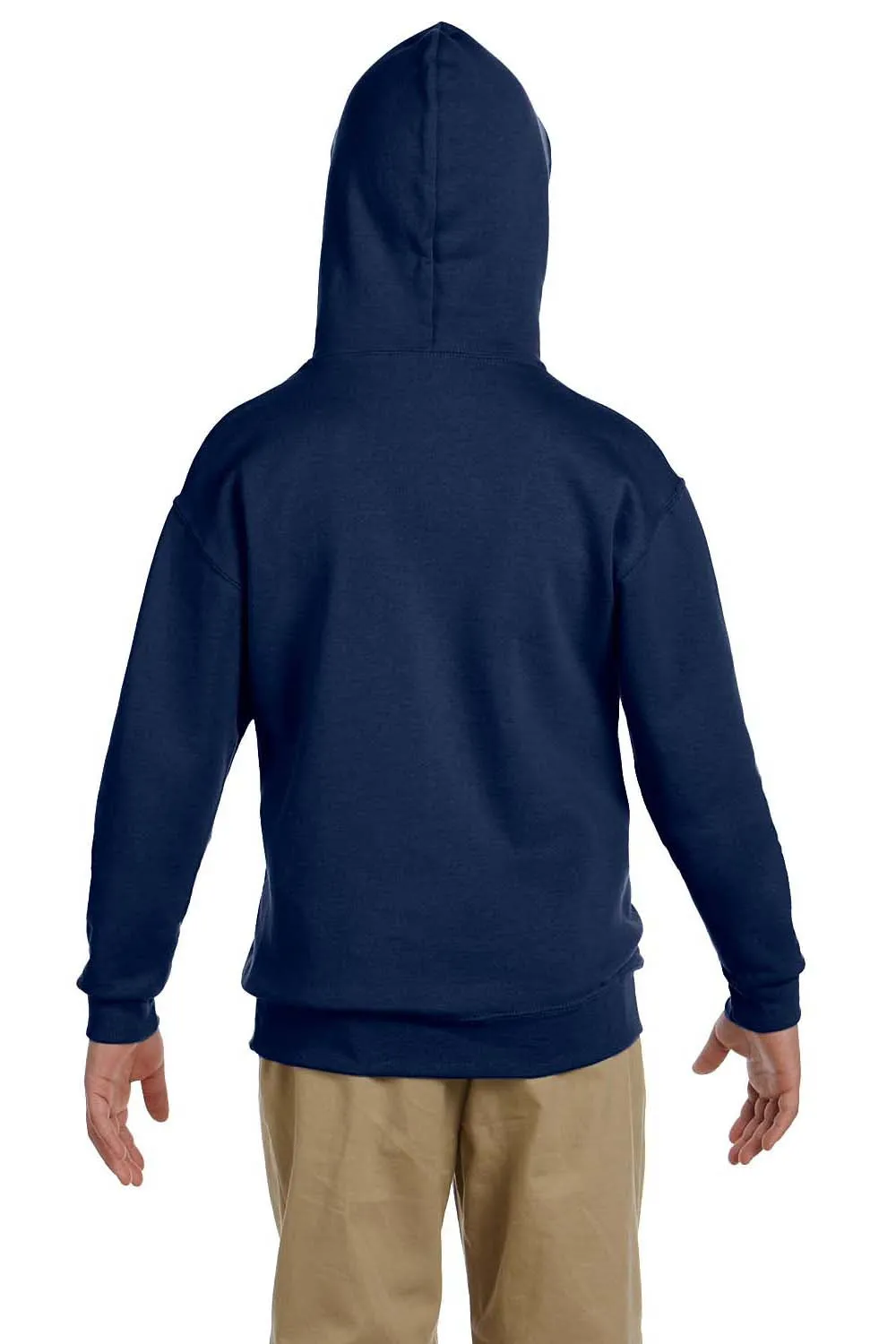 Jerzees Youth NuBlend Pill Resistant Fleece Hooded Sweatshirt Hoodie w/ Pouch Pocket - Navy Blue