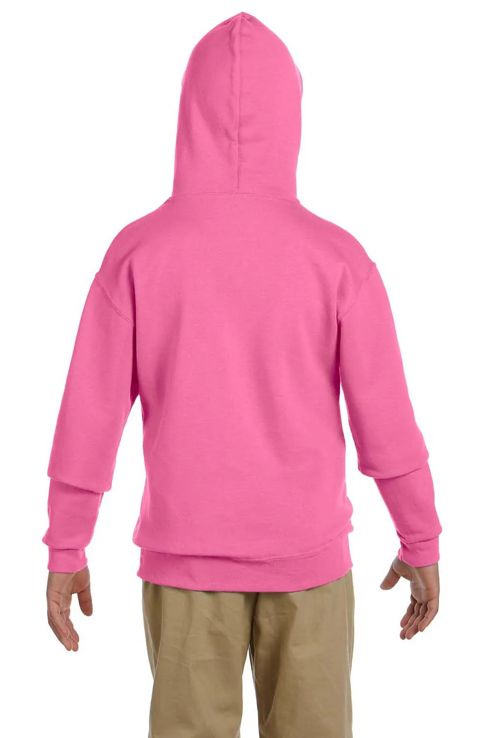 Jerzees Youth NuBlend Pill Resistant Fleece Hooded Sweatshirt Hoodie w/ Pouch Pocket - Neon Pink