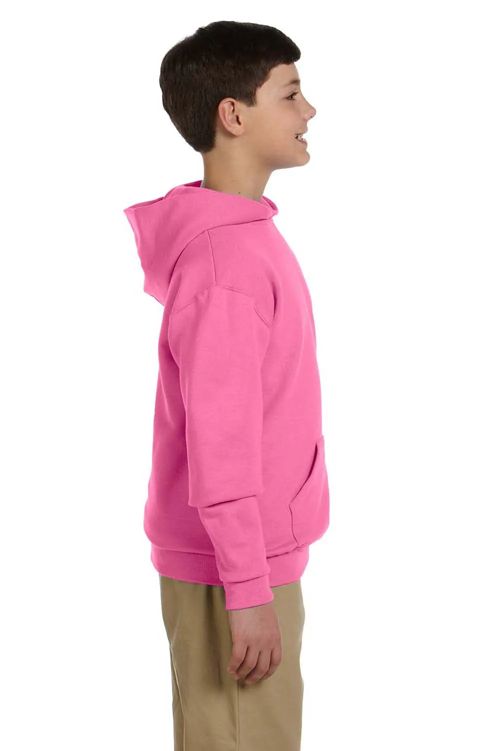 Jerzees Youth NuBlend Pill Resistant Fleece Hooded Sweatshirt Hoodie w/ Pouch Pocket - Neon Pink