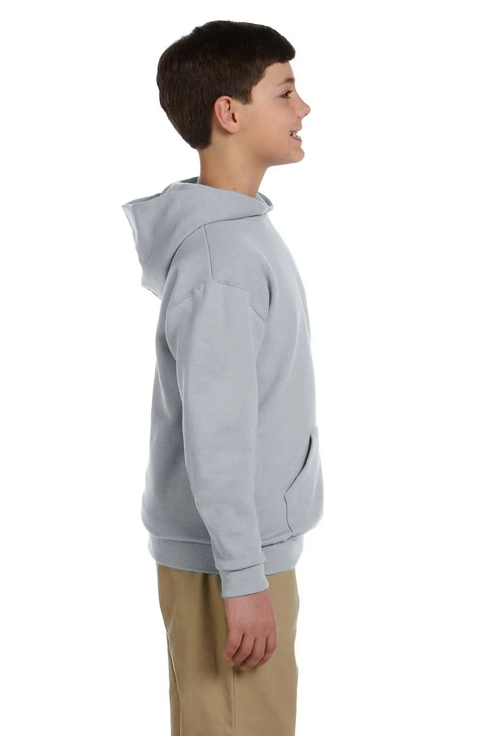 Jerzees Youth NuBlend Pill Resistant Fleece Hooded Sweatshirt Hoodie w/ Pouch Pocket - Oxford Grey