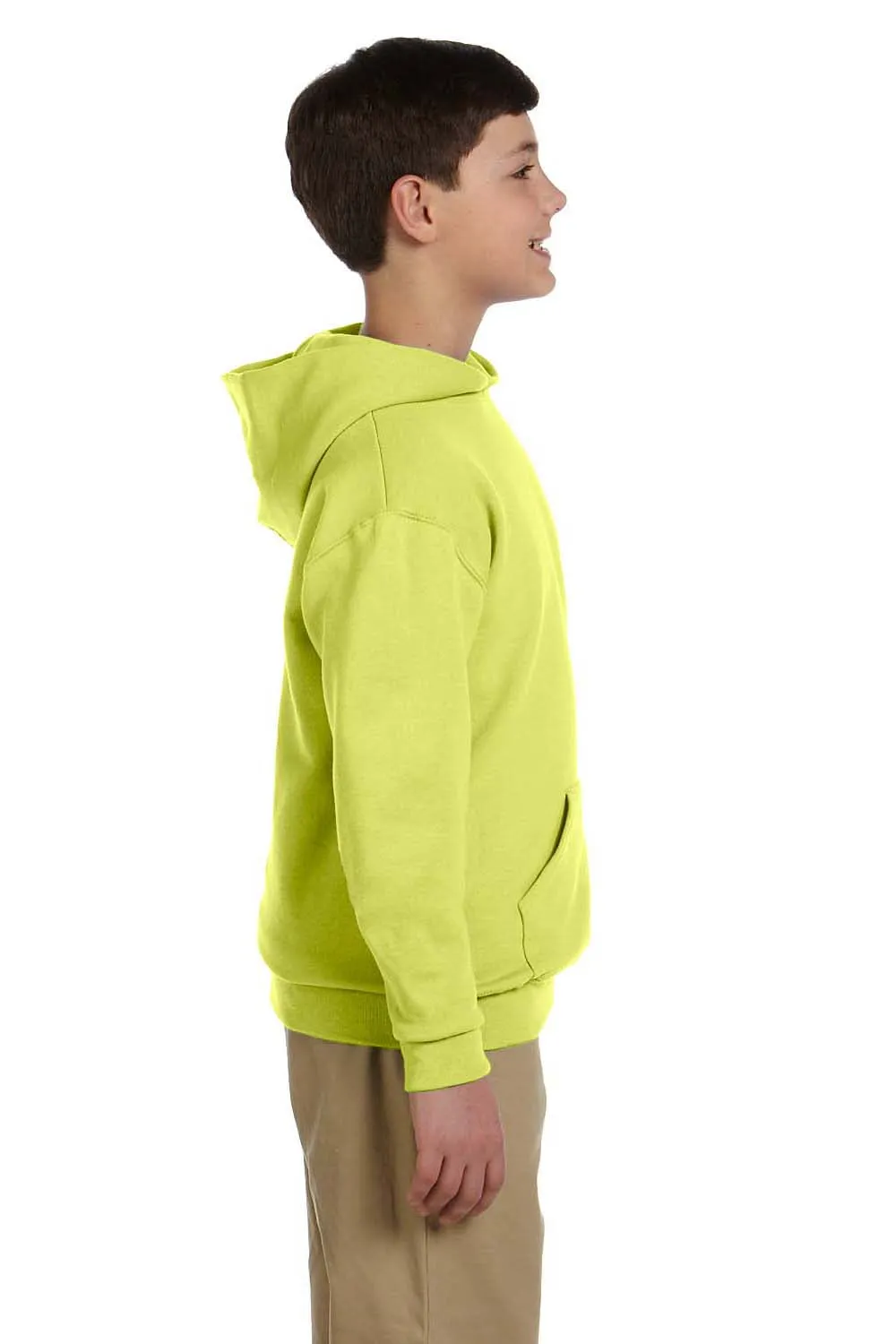 Jerzees Youth NuBlend Pill Resistant Fleece Hooded Sweatshirt Hoodie w/ Pouch Pocket - Safety Green