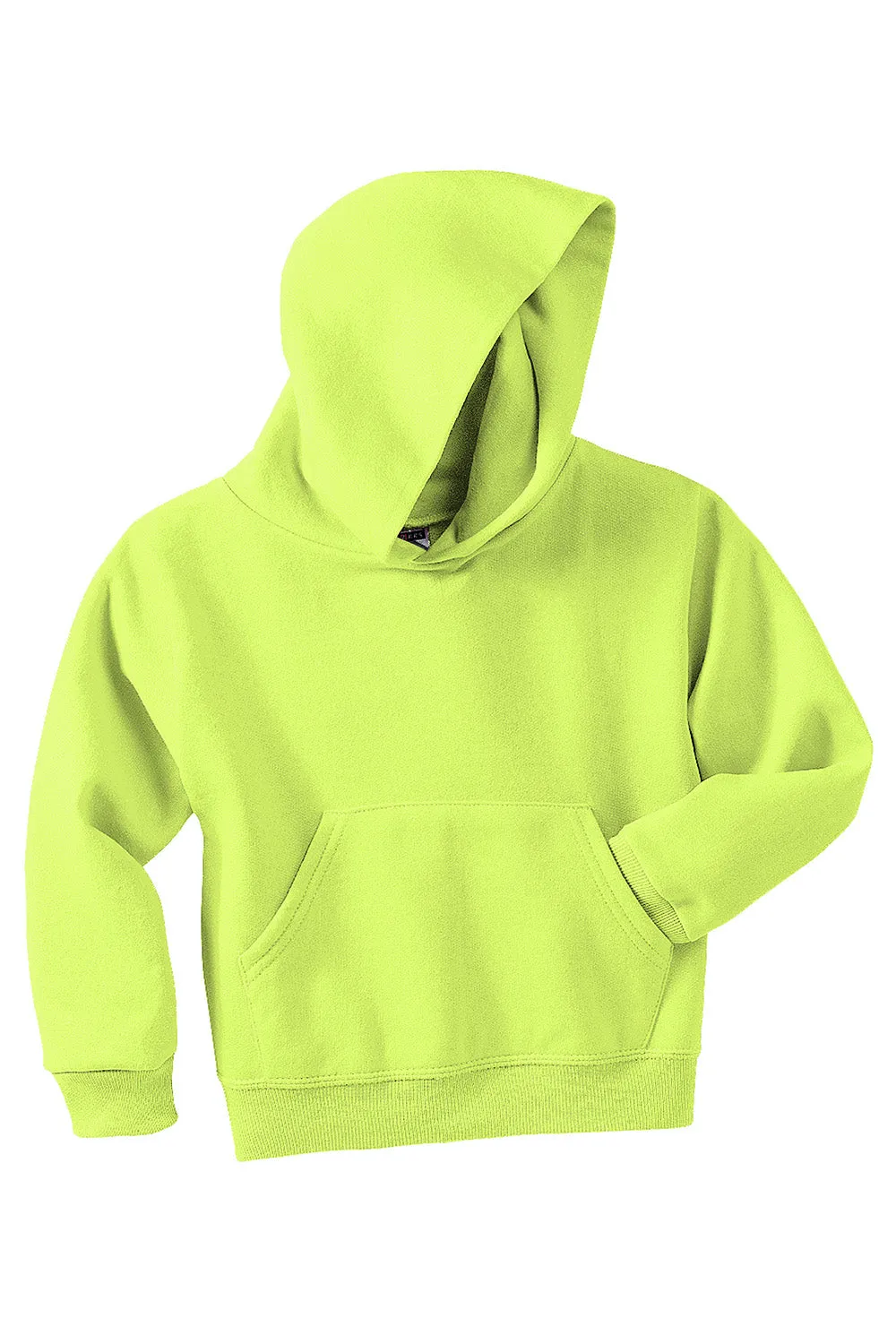 Jerzees Youth NuBlend Pill Resistant Fleece Hooded Sweatshirt Hoodie w/ Pouch Pocket - Safety Green