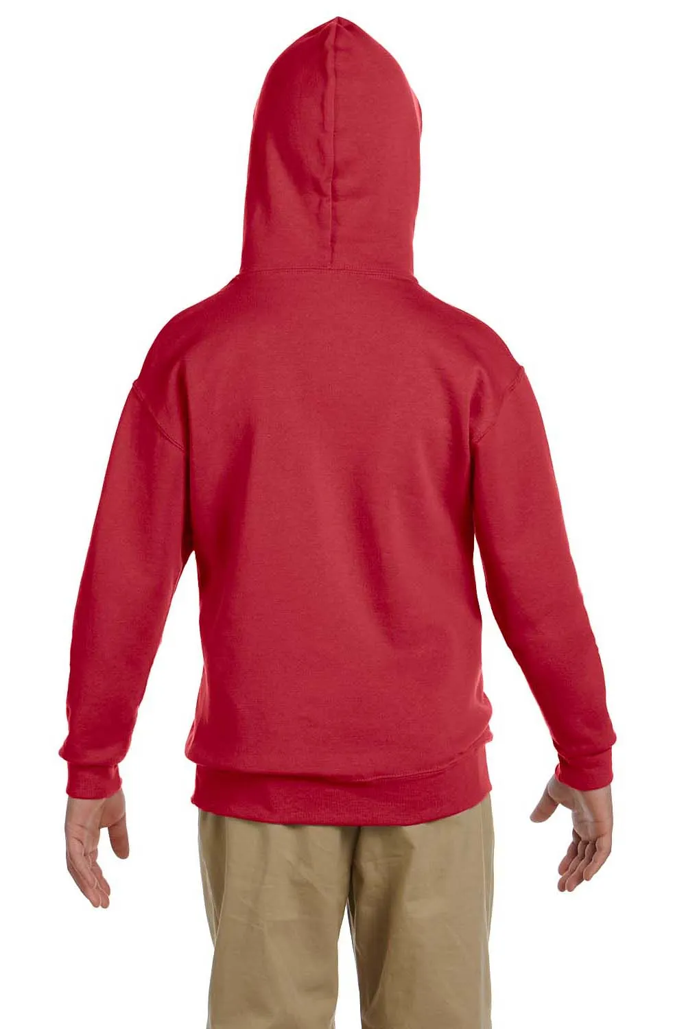 Jerzees Youth NuBlend Pill Resistant Fleece Hooded Sweatshirt Hoodie w/ Pouch Pocket - True Red