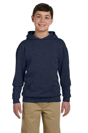 Jerzees Youth NuBlend Pill Resistant Fleece Hooded Sweatshirt Hoodie w/ Pouch Pocket - Vintage Heather Navy Blue