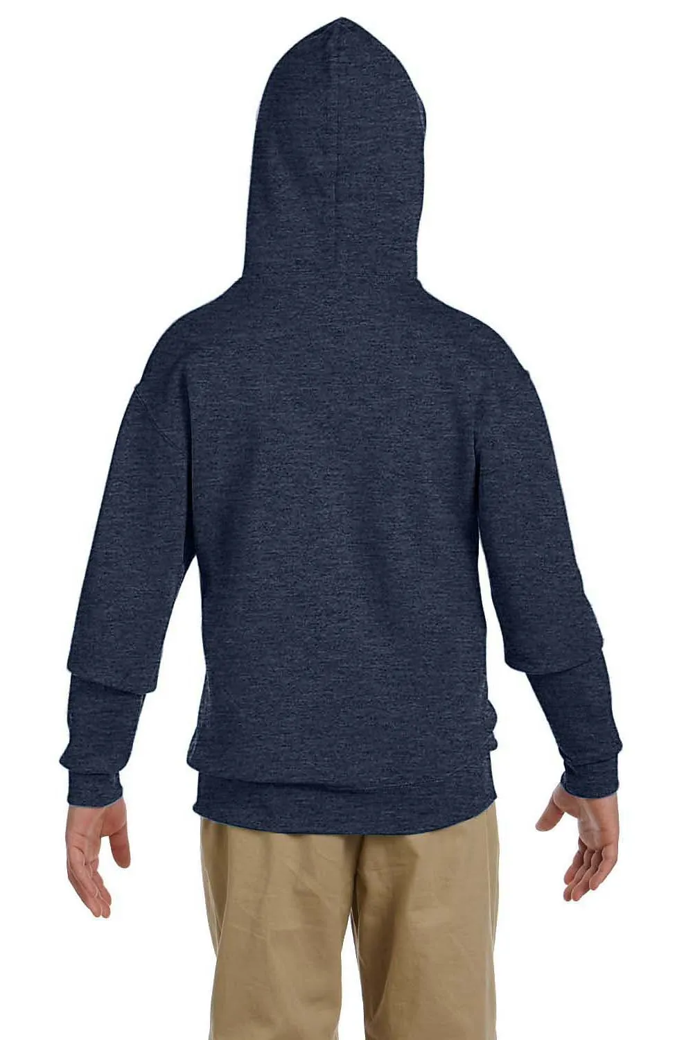 Jerzees Youth NuBlend Pill Resistant Fleece Hooded Sweatshirt Hoodie w/ Pouch Pocket - Vintage Heather Navy Blue