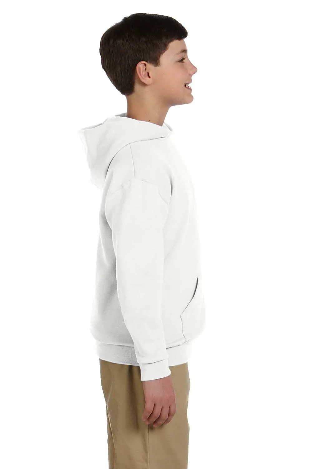 Jerzees Youth NuBlend Pill Resistant Fleece Hooded Sweatshirt Hoodie w/ Pouch Pocket - White