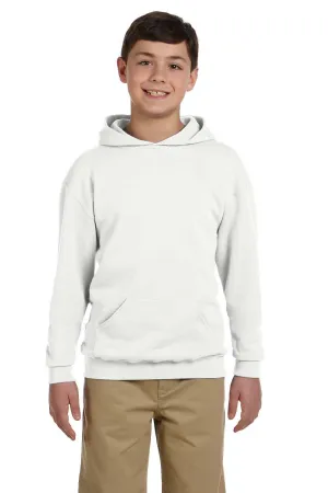 Jerzees Youth NuBlend Pill Resistant Fleece Hooded Sweatshirt Hoodie w/ Pouch Pocket - White