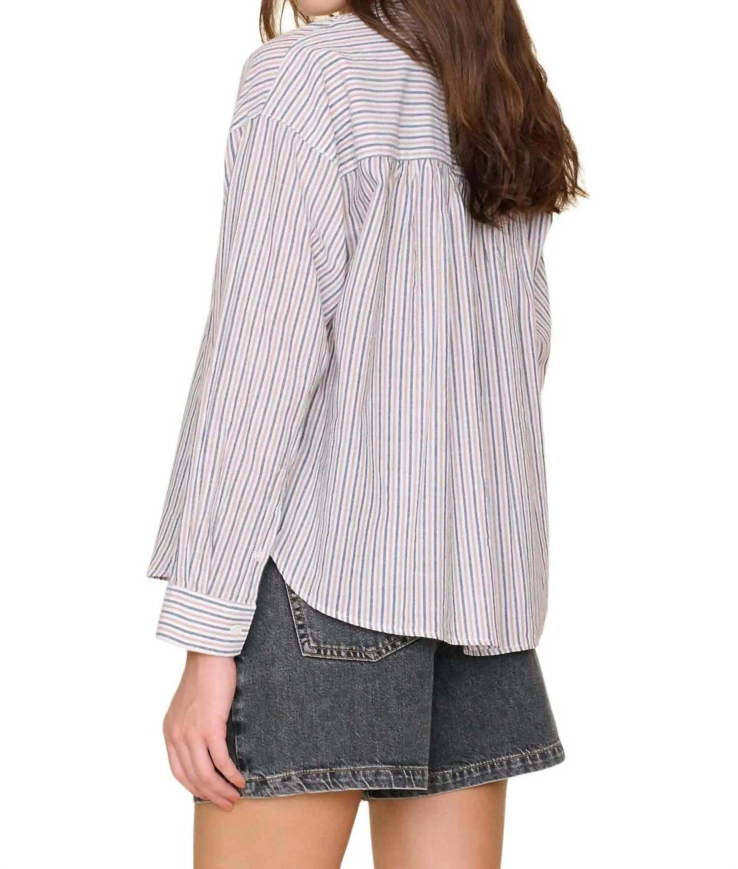 Jones Shirt In Mocha Stripe