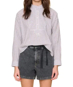 Jones Shirt In Mocha Stripe