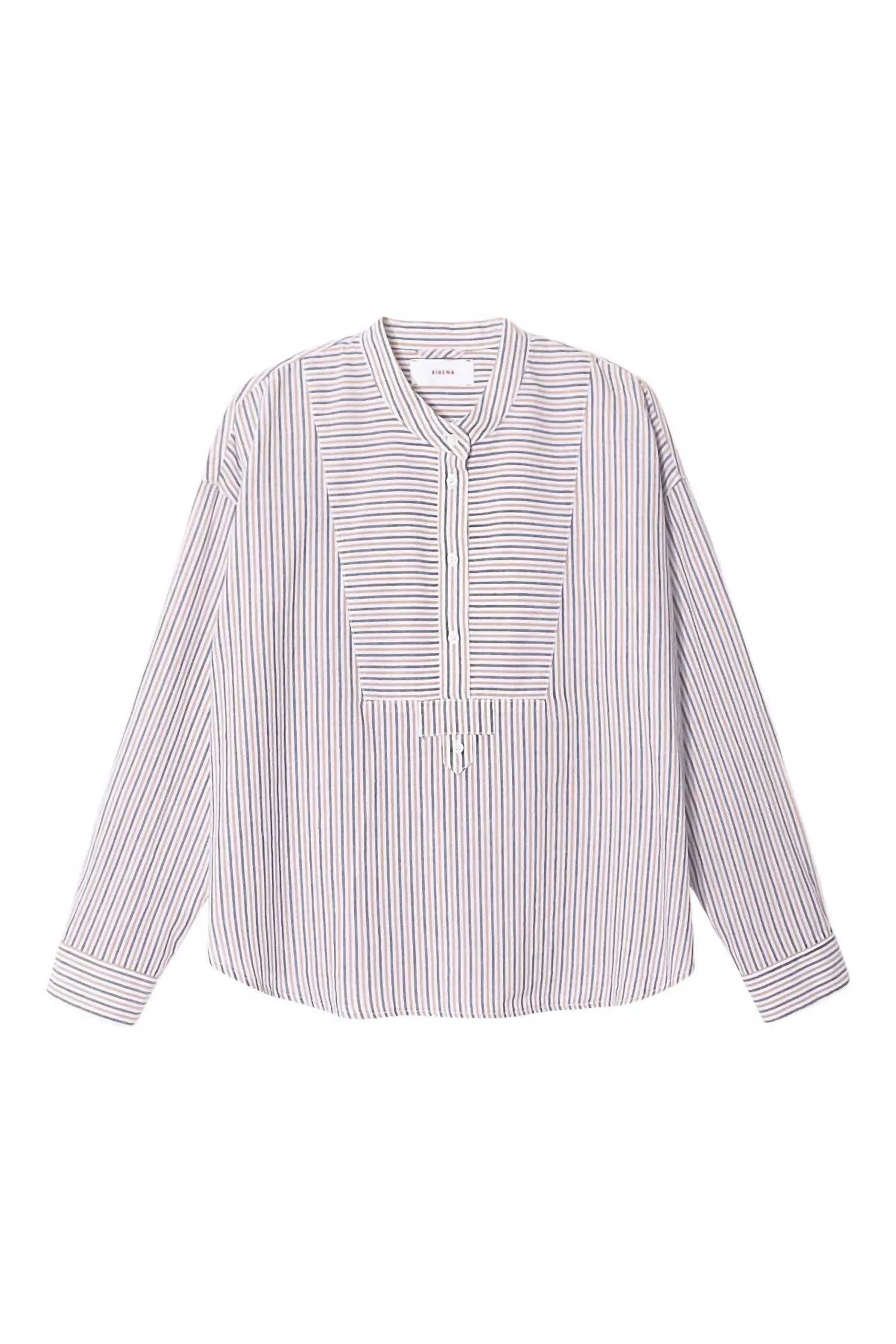 Jones Shirt In Mocha Stripe