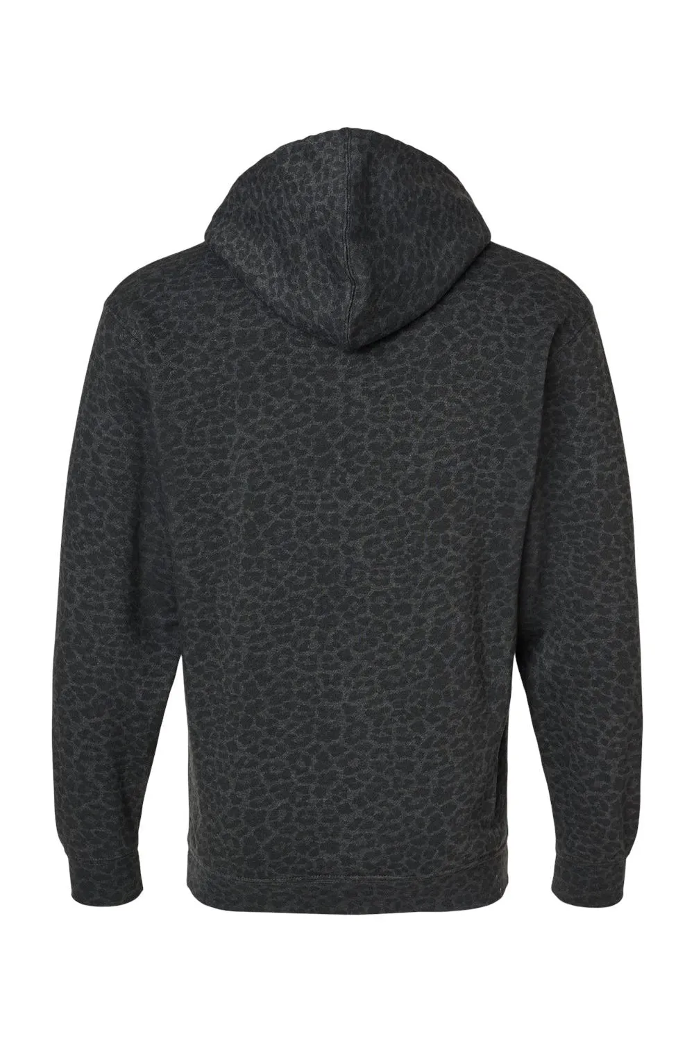 LAT Mens Elevated Fleece Basic Hooded Sweatshirt Hoodie w/ Pouch Pocket - Black Leopard