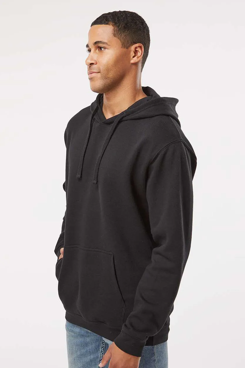 LAT Mens Elevated Fleece Basic Hooded Sweatshirt Hoodie w/ Pouch Pocket - Black