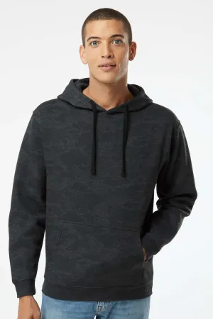 LAT Mens Elevated Fleece Basic Hooded Sweatshirt Hoodie w/ Pouch Pocket - Storm Camo