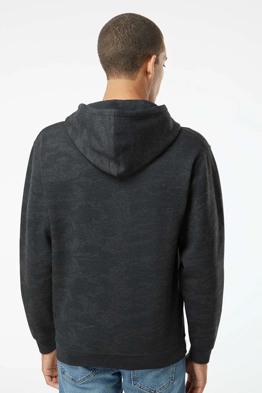 LAT Mens Elevated Fleece Basic Hooded Sweatshirt Hoodie w/ Pouch Pocket - Storm Camo