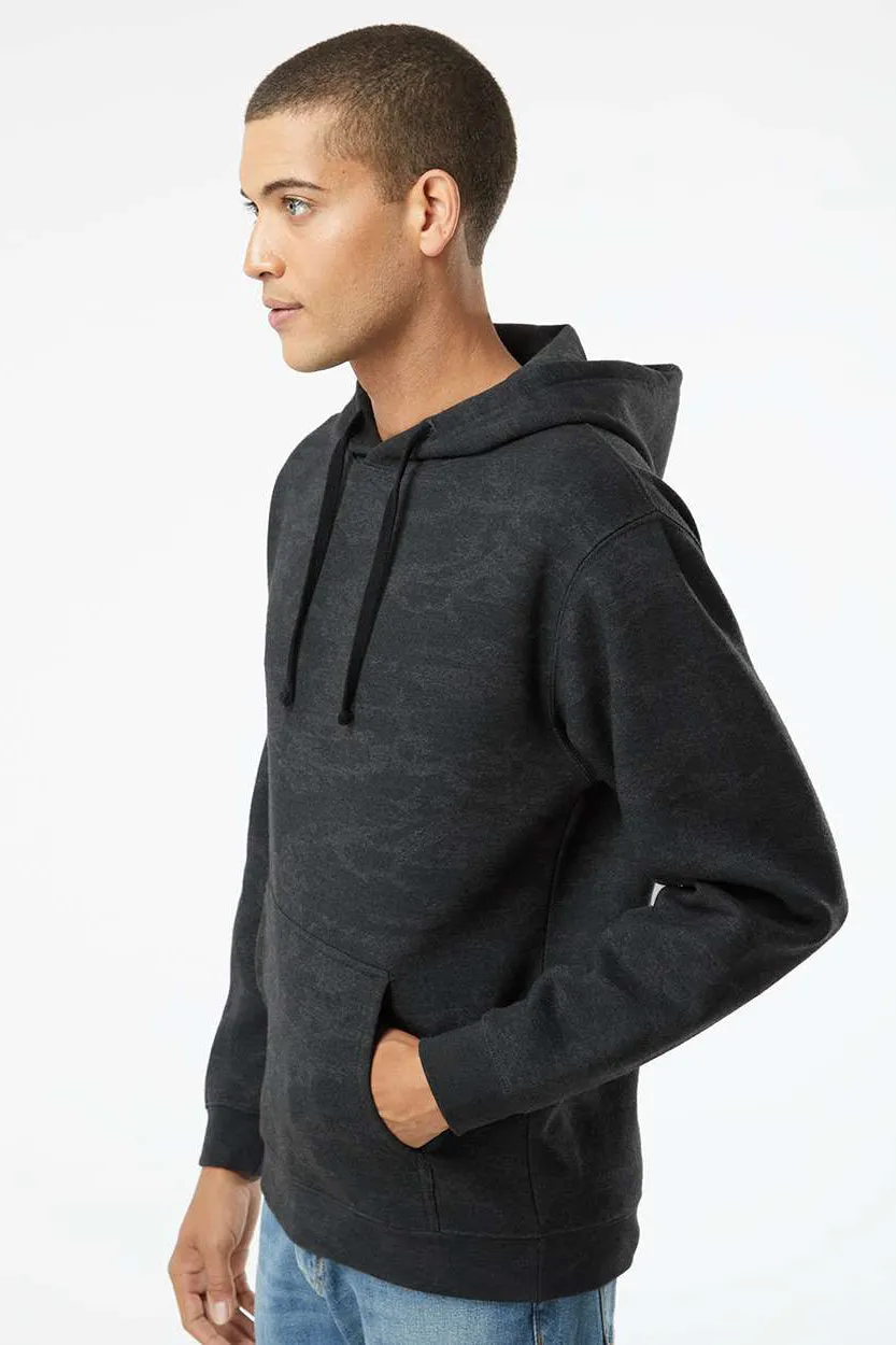 LAT Mens Elevated Fleece Basic Hooded Sweatshirt Hoodie w/ Pouch Pocket - Storm Camo