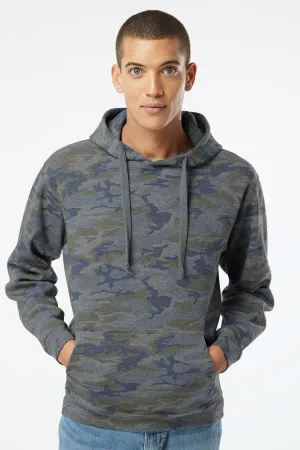 LAT Mens Elevated Fleece Basic Hooded Sweatshirt Hoodie w/ Pouch Pocket - Vintage Camo
