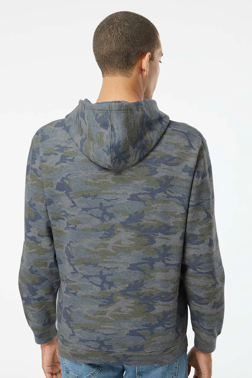 LAT Mens Elevated Fleece Basic Hooded Sweatshirt Hoodie w/ Pouch Pocket - Vintage Camo