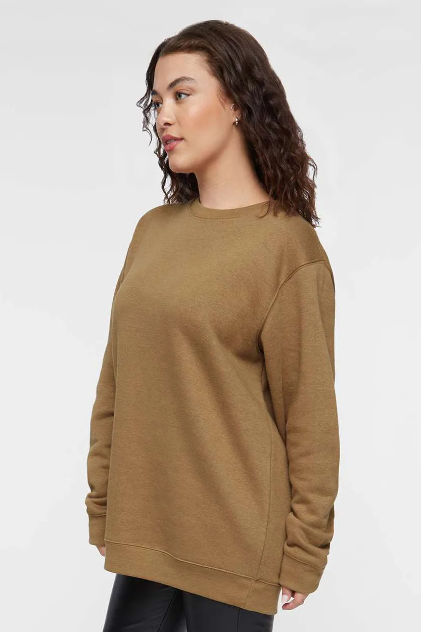 LAT Mens Elevated Fleece Crewneck Sweatshirt - Coyote Brown