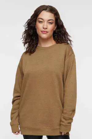 LAT Mens Elevated Fleece Crewneck Sweatshirt - Coyote Brown