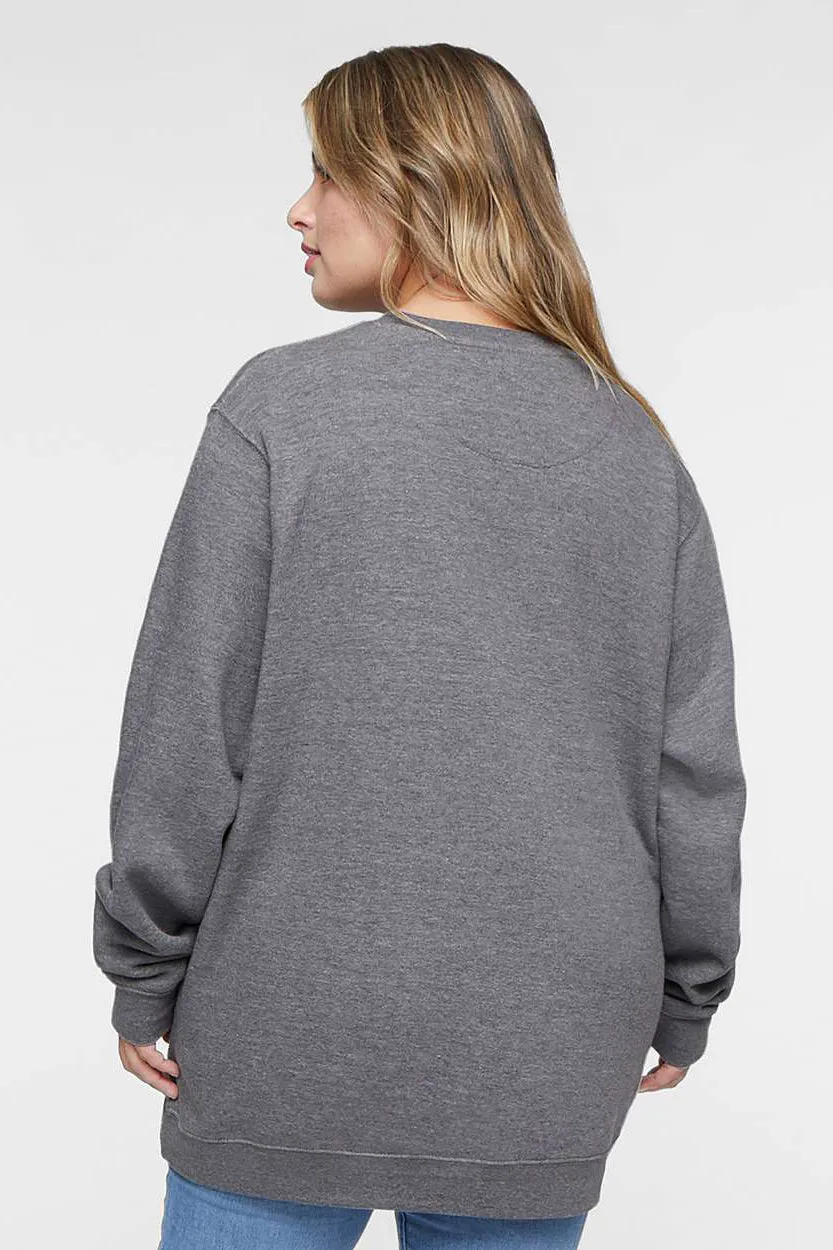 LAT Mens Elevated Fleece Crewneck Sweatshirt - Heather Granite Grey