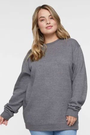 LAT Mens Elevated Fleece Crewneck Sweatshirt - Heather Granite Grey