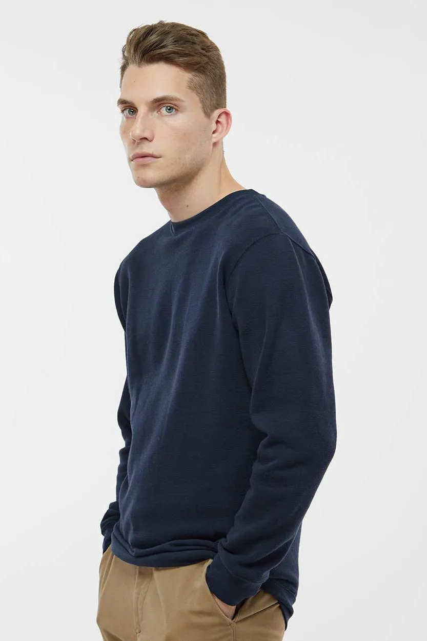 LAT Mens Elevated Fleece Crewneck Sweatshirt - Navy Blue