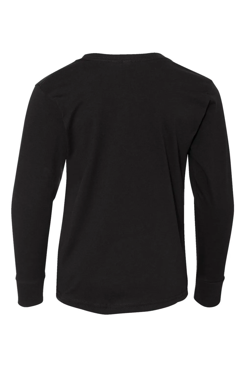 LAT Youth Fine Jersey Long Sleeve Crewneck T-Shirt - Black  100% Premium Clothing Lat