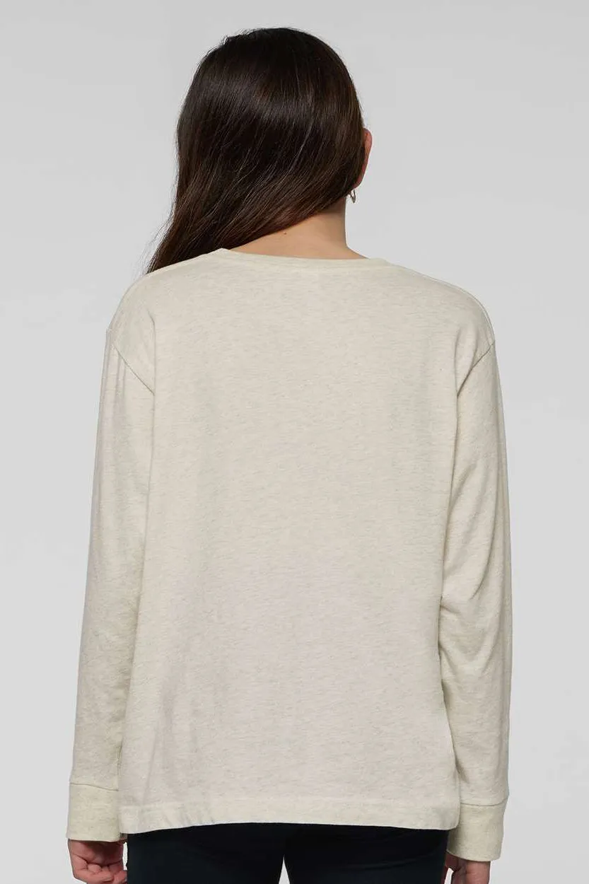 LAT Youth Fine Jersey Long Sleeve Crewneck T-Shirt - Heather Natural
