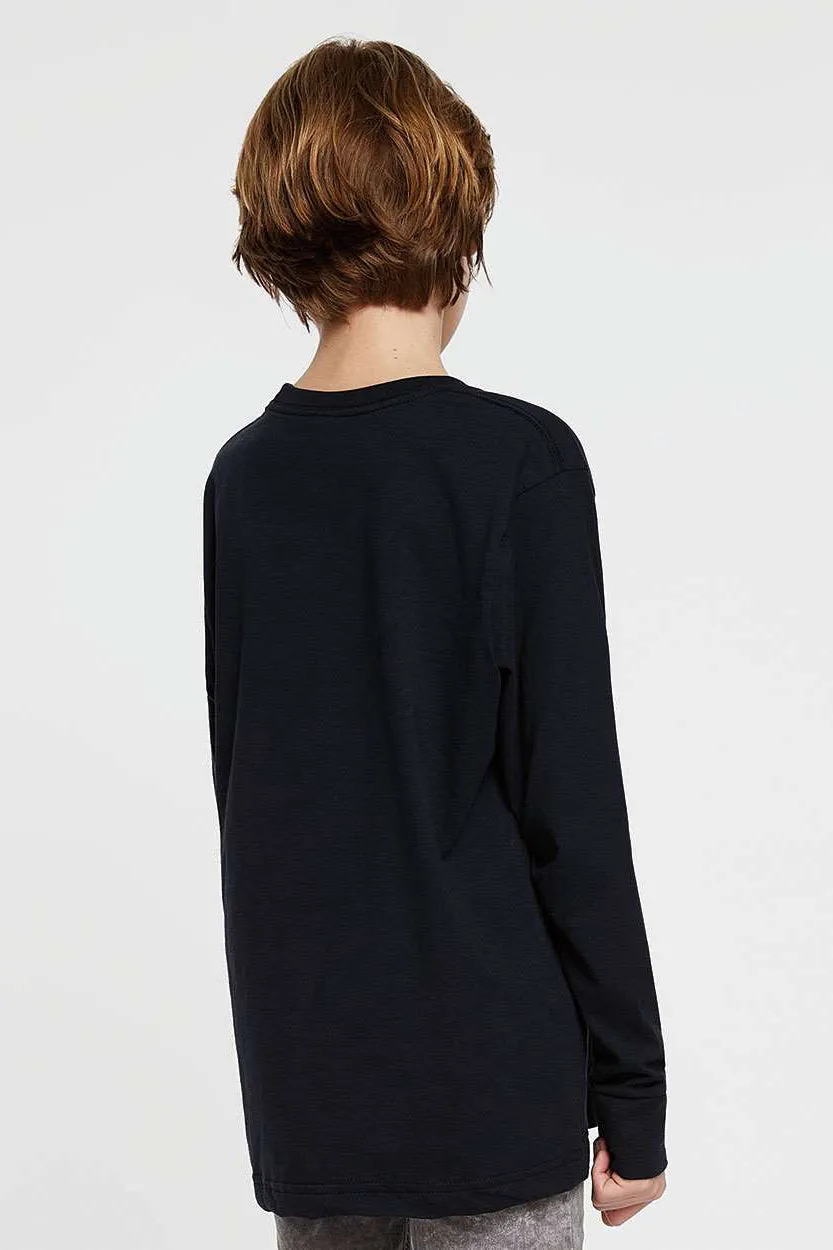 LAT Youth Fine Jersey Long Sleeve Crewneck T-Shirt - Navy Blue
